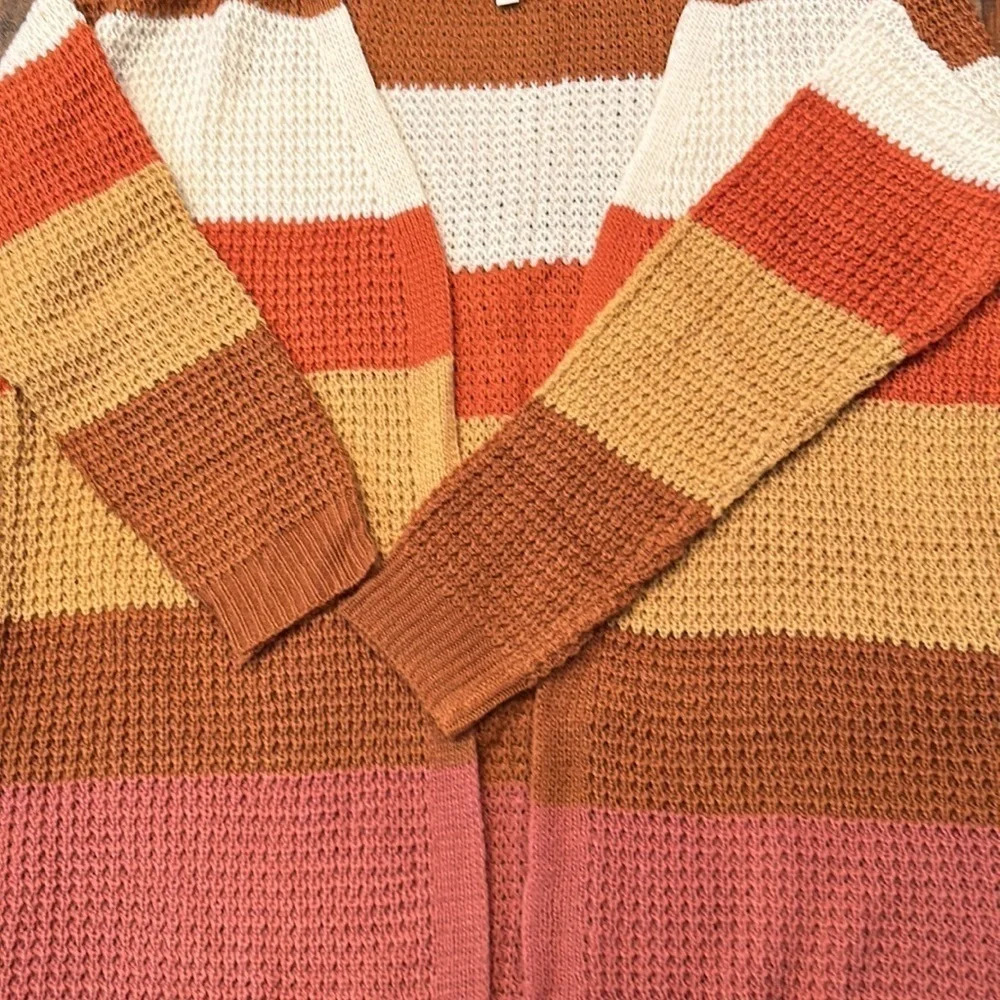 Umgee Knit Open Front Stripe Colorblock Sweater C… - image 8